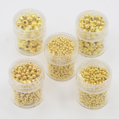 

PH PANDAHALL 5 Boxes Golden Iron Round Spacer Beads