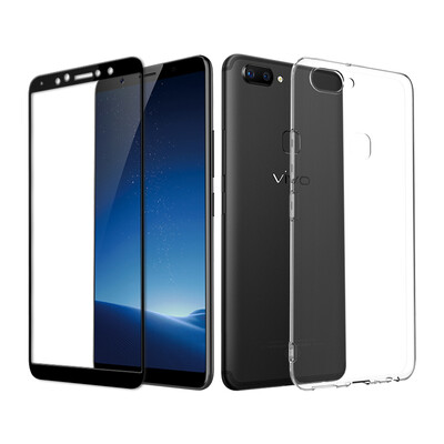 

Shell Membrane Set ESCASE vivo x20 mobile phone shell to send full screen black tempered film all-inclusive drop series soft shell protective cover transparent