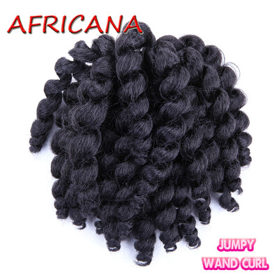 

8 inch 80g Jumpy Wand Curl Jamaican Bounce Crochet Hair 22 Roots African Synthetic Braiding Hair Low Temperature Fiber