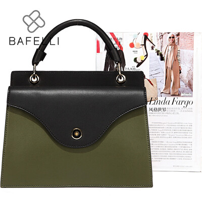 

BAFELLI Autumn and winter the new split lether handbag dual-use hasp shoulder bag red black bolsa feminina women messenger bags