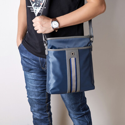 

Kou a Cnoles fashion men&39s bag business casual shoulder bag men&39s nylon slung backpack men&39s waterproof Oxford canvas bag W128 blue