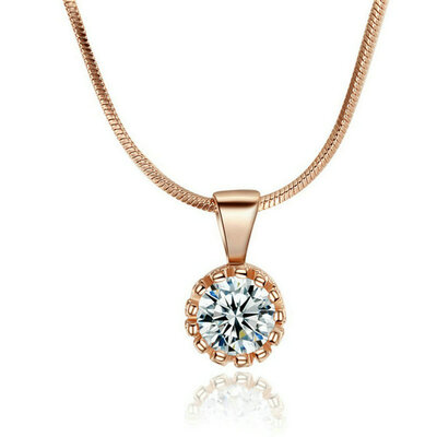 

Yoursfs® 18K Rose Gold Plated Simulated Diamond Statement Подвесное ожерелье Использование австрийских ювелирных изделий из кристаллов