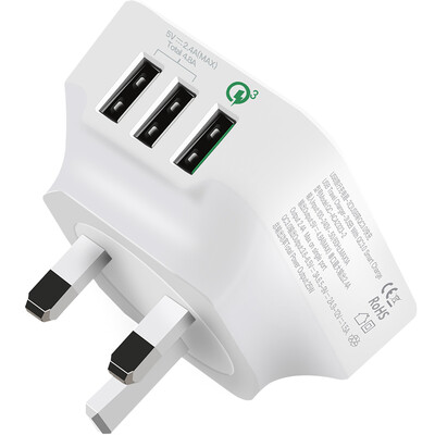 

Britishman (Etman) British standard business travel charge conversion plug three USB British British Singapore Hong Kong travel socket charging support QC3.0