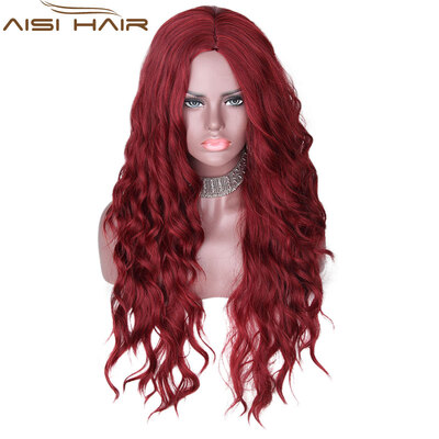 

AISI HAIR 30" Long Wavy Colored Heat Resistant Synthetic Wigs For Black White Women