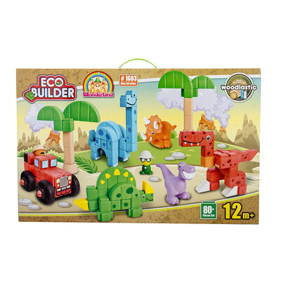 

Hao yuan 176301 children&39s toys large particles of building blocks assembled infant baby early childhood educational toys wooden chaff waterproof environmental material dinosaur adventure
