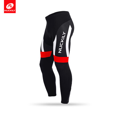 

NUCKILY Winter Mountain Bikes Simple Design Men's Cycling Fleece Tights