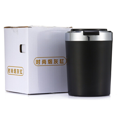 

enjoy free YH37 LED car ashtray anti-flame retardant car ashtray colorful neon universal ashtray black heightening