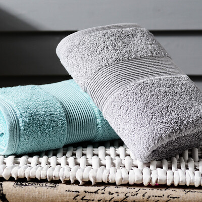 

Fu-day jade jade cotton towels quality long-staple cotton thickened to increase the cleansing wash towel 2 Pack 38 76cm gray blue