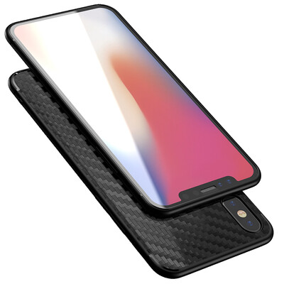 

Biya Zi BIAZE Apple iPhone X 10 mobile phone shell Apple X 10 protective sleeve All-inclusive silicone shatter-resistant shell carbon fiber series JK82-black