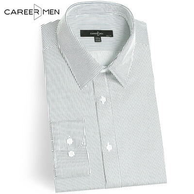 

CareerMen Men's Slim Fit Non Iron Spread Collar Vertical Graceful Long Sleeve Dress Shirt
