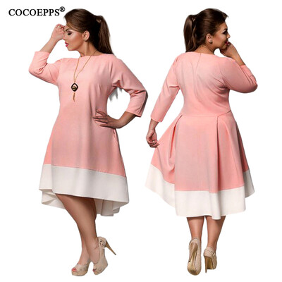 

COCOEPPS 6XL Large Size Female dresses New 2017 Autumn Patchwork Dress winter plus size women clothing Elegant Evening Vestidos