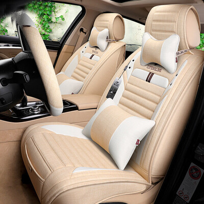 

Purple wind bell four seasons universal imitation linen car seat full car seat cushion magotan Yinglang Buick Baolai Xuanyi car seat cover four seasons pad Z07 warm rice - luxury version