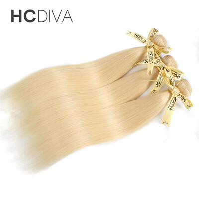 

Brazilian Hair Straight 3Pcs Lot Blonde Brazilian Hair Weave Bundles Color #613 Brazilian Straight Hair Light Blonde Virgin Hair