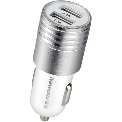 

Newsmy car charger C20 silver 31A smart split dual USB cigarette lighter car charger