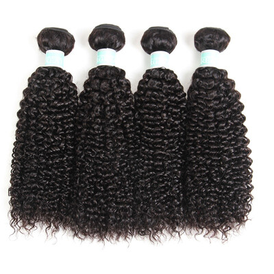 

4pcs lot brazilian kinky curly Human hair extensions 100% human hair weave natural color brazilian kinky curly hair