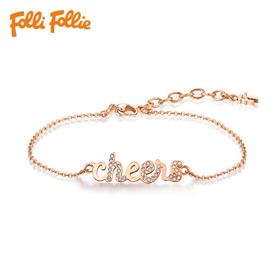 

Folli Follie Fu Li Fu Li lady letter diamond-plated rose gold bracelet 3B16T026RC