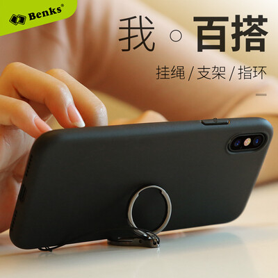 

Bangks (Benks) mobile phone ring bracket mobile phone lanyard Apple mobile phone lanyard Samsung Huawei millet OPPO mobile phone lanyard black