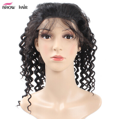 

7A Ishow Hair Cheap Deep Wave Lace Frontal Wig Non-Remy Hair