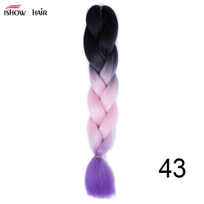 

Silky Strands 24 100g Ombre Synthetic Braiding Hair Extensions For Crochet Braids Kanekalon Jumbo Braids Two Tone Ombre Color 1p