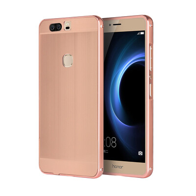 

Роскошный чехол для Huawei Honor V8 Алюминиевый бампер + акриловая панель Назад Глянцевая крышка для бизнеса Huawei Honor V8