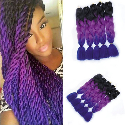 

Three Tone Ombre Jumbo Braid Hair Extension 100gpc high temperature fiber Twist Braiding Hair 1Pc Color Randomly Delivery