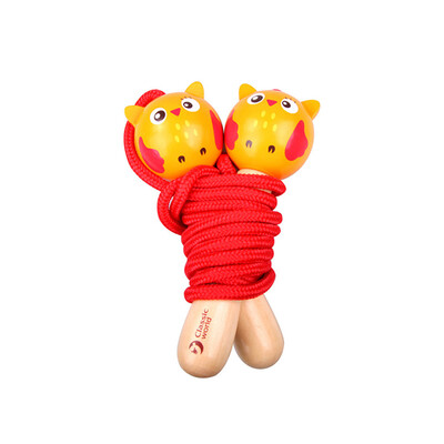 

Classic World children cute cartoon wooden rope skipping toys baby primary school boys and girls children fitness toy gift owl skipping 4633