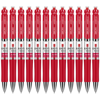 

Deli deli 05mm press red gel pen bullet pen pen 12 box 92622