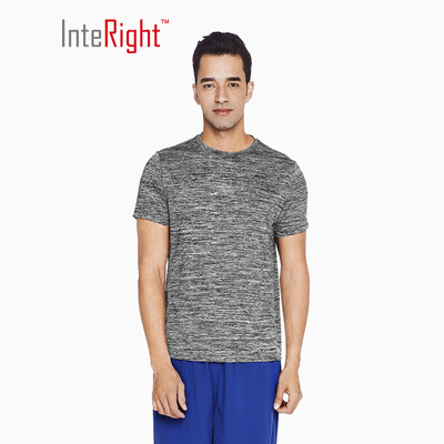 

INTERIGHT summer T-shirt male running training sports short-sleeved cationic T-shirt gray ash
