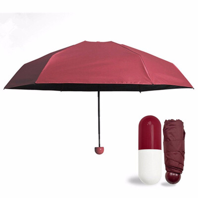 

Outdoor Capsule Umbrella Mini Sunscreen Ultra Light UV Protection 5 Folding Compact Pocket Umbrella