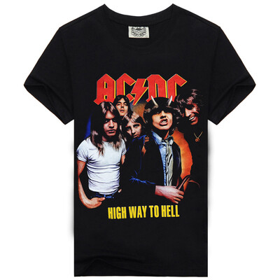 

Men's Black 3D Graphics Printed Rock Skull Pattern Short Sleeve T-Shirt Top Tee Shirt M-XXXL（ACDC Band）