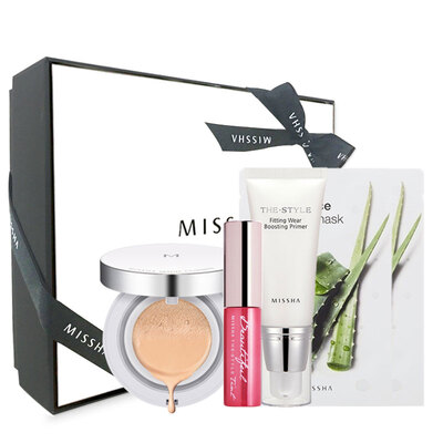 

MISSHA Emoji limited edition cushion BB Cream Value Pack (facial expression cushion 15g + cream 1ml * 5 + makeup before the milk 20ml + PH Cleansing Milk 30ml