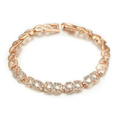 

Yoursfs® 18K Rose Gold Plated Infinite Chain Bracelet Used Austrian Crystal Bangle