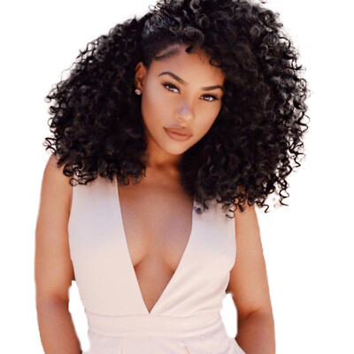 

AISI HAIR Kinky Curly Afro Wig 16" Long Wigs for Black Women African American Black Hair
