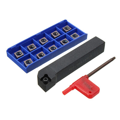 

SCLCR1616H09 Holder Lathe Turning Tool 10Pcs CCMT09T304 Carbide Inserts Wrench