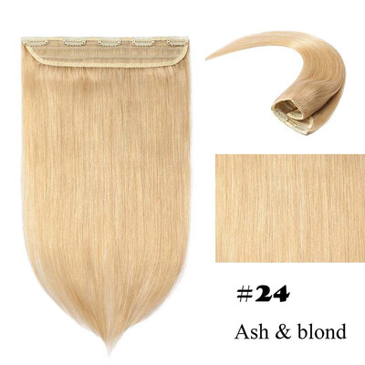

100 Remy Human Hair Clip in Hair Extensions 34 Full Head 1 piece 5 clips Smooth Silky Straight for Women