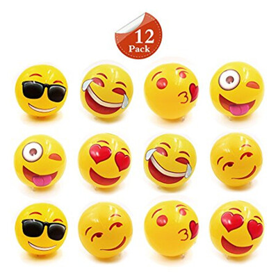 

12-Pack Emoji надувные пляжные шары Emoji Party принадлежности для дней рождения, вечеринки, игры, призы и т. Д.