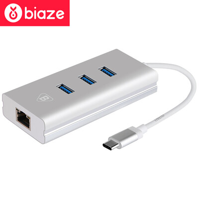 

Би Диас (BIAZE) Type-C трансфицировал Gigabit Ethernet USB3.0 HUB разветвитель / ступица Macbook расширитель Apple Computer ZH15- алюминий просо Huawei
