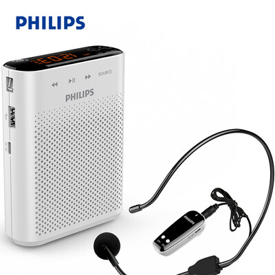 

Philips PHILIPS SBM220 Square audio small bee megaphone speaker card speakers teaching tour guide dedicated screen FM radio music player white