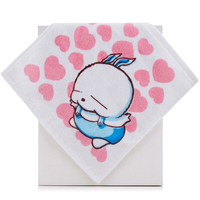 

Sanli cotton swagger cartoon printing multi-purpose kerchief super soft saliva towel wipe sweat towel white + yellow heart