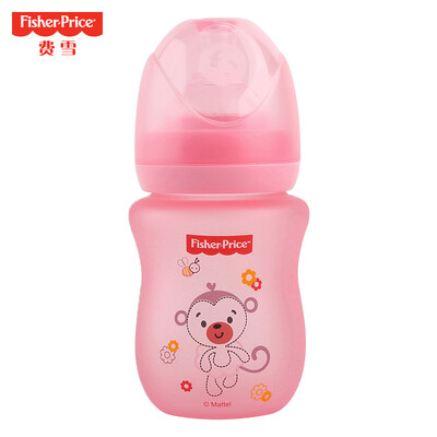 

Fisher Price Baby wide-caliber temperature-sensitive glass bottle anti-fall explosion-proof anti-flatulence simulation newborn baby bottle 160ML pink