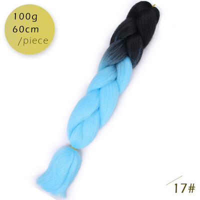 

AISI HAIR 100gpcs 24inch Kanekalon Jumbo Braids Hair Ombre Two Tone Colored Synthetic Hair for Dolls Crochet Hair