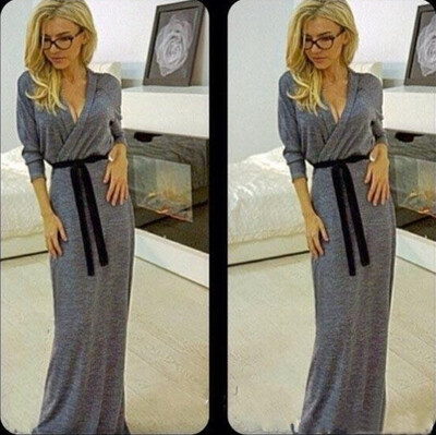 

Lovaru ™2015 hot sale fashion New arrive casual dress autumn and winter dress long sleeve v-neck women dress warm
