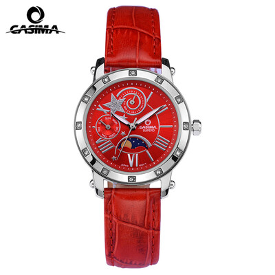 

Fashion luxury Brand watches women casual diamond crystal multi-function table quartz watch Lady waterproof 50mCASIMA#2801