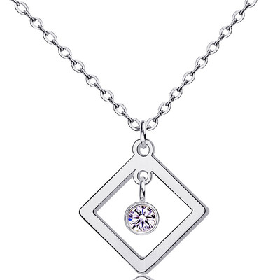 

YISHIZHIAI square geometric pendant hollow necklace clavicle necklace fashion womens accessories 4457