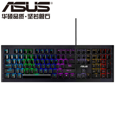 

синяя ось Asustek (ASUS) GK1100 серии битвы Симфонического подсветка RGB Gaming Mechanical Gaming Keyboard Black Cherry MX-джедай выжить курица клавиатура
