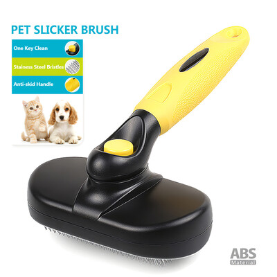 

Pet Self Cleaning Slicker Brush Reduce Shedding Mats Hairballs Stainless Steel Needle Brush for Dogs Cats