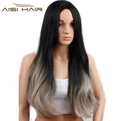 

AISI HAIR Длинные прически для женщин 30 '' Парик коричневого омбрера Синтетические волосы 5 цветов