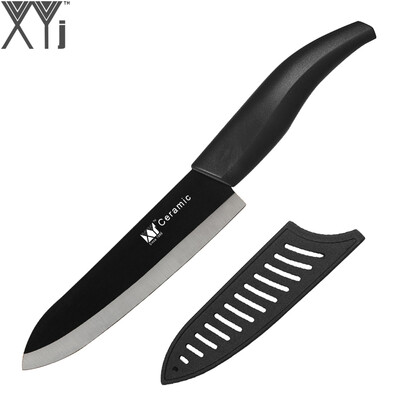 

High Grade XYj Brand 6 Inch Chef Kitchen Knife Black Handle Ceramic Knife With A Knife Cover Top Sale Kitchen Tools
