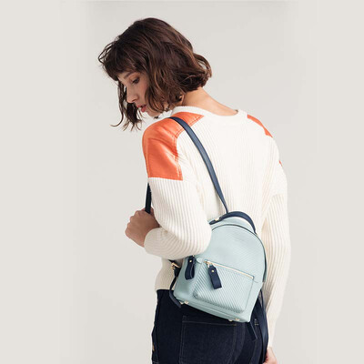 

JESSIE&JANE&Jane womens bag shoulder bag Europe&America simple fashion backpack 2325 leather ladies small bag black
