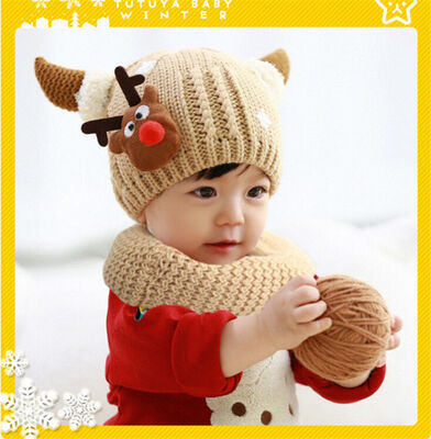 

Рождественский Baby Beanie для мальчиков Девочки Cap Хлопок Hat Дети Олень печать шляпы Hot